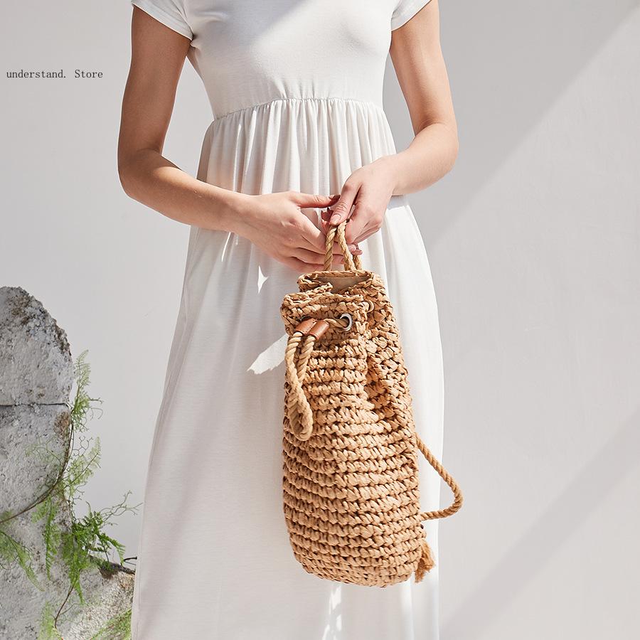 Handmade Drawstring Beach Shou - Women'S Raffia Bags recension och pris