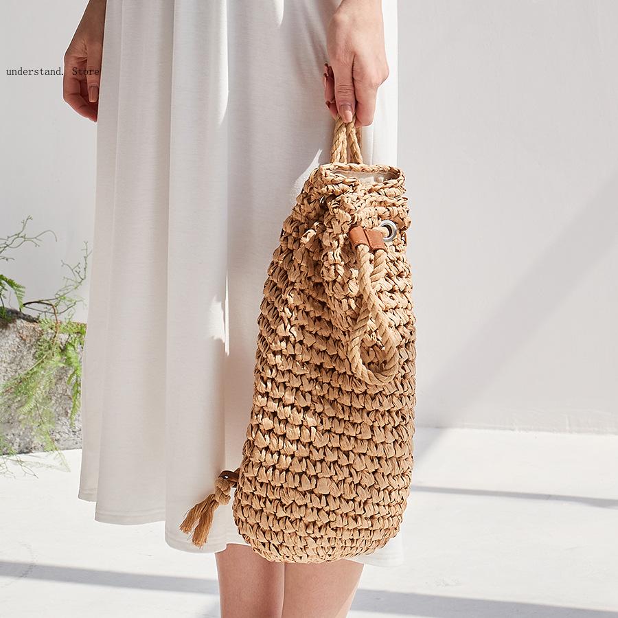 Handmade Drawstring Beach Shou - Women'S Raffia Bags recension och pris