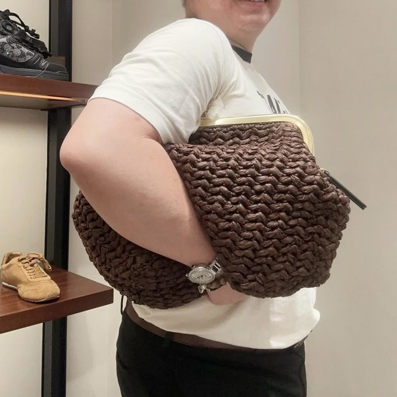 Hand-Woven Kisslock Frame Shou - Women'S Raffia Bags recension och pris