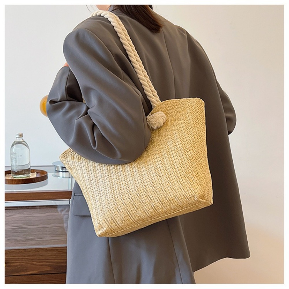 New Summer Beach Tote Bag Larg - Women'S Raffia Bags recension och pris