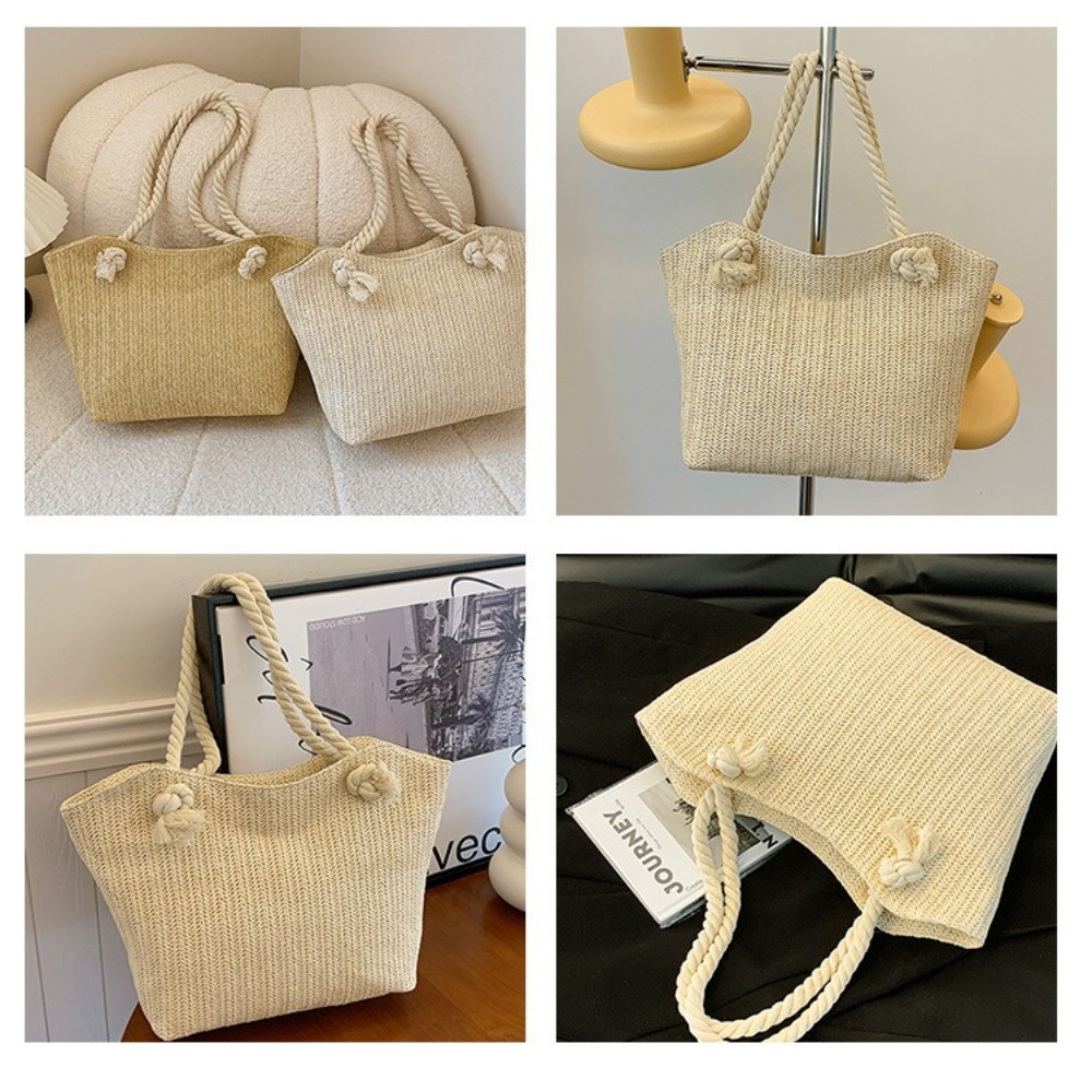 New Summer Beach Tote Bag Larg - Women'S Raffia Bags recension och pris
